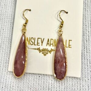 Kinsley Armelle Pink and Gold Teardrop Earrings